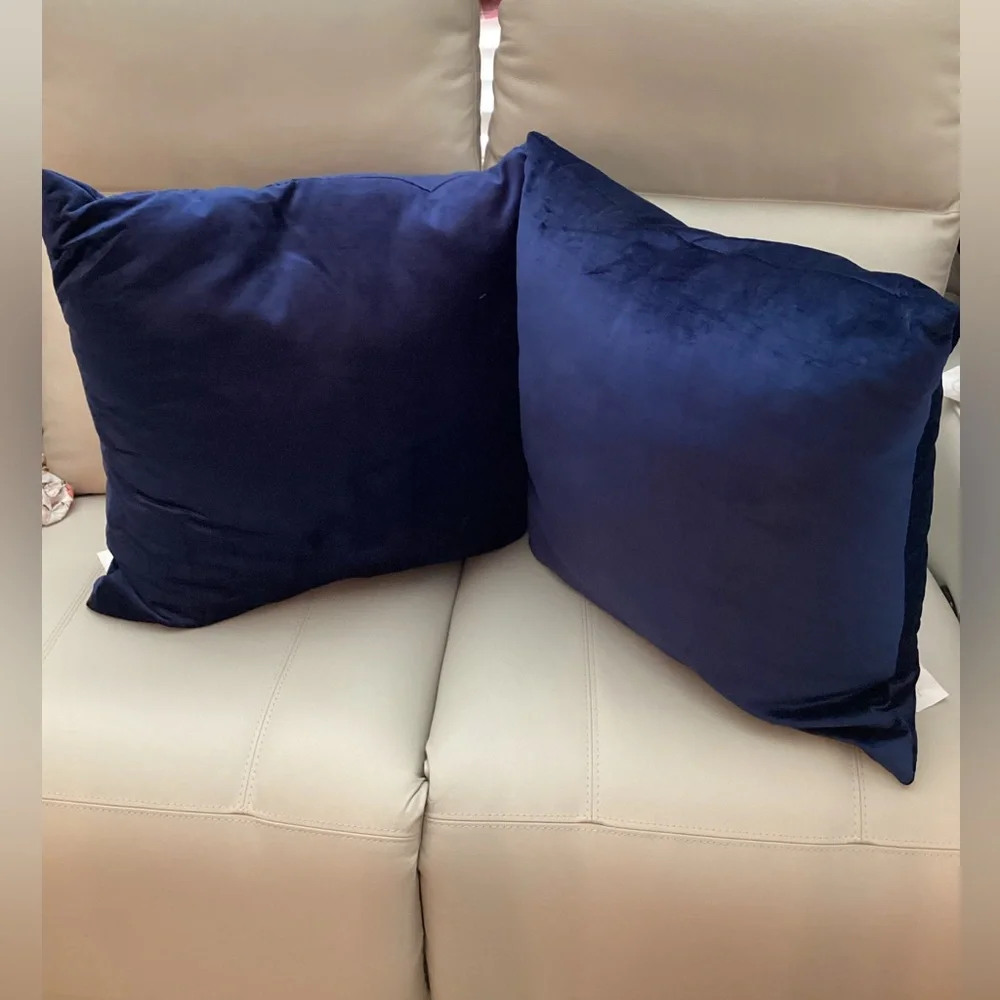 Navy Velvet Accent Pillow Pair - Home Accents